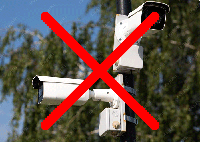Poles for security cameras